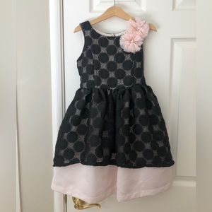 Pippa & Julie black lace pink satin dress, almost new.